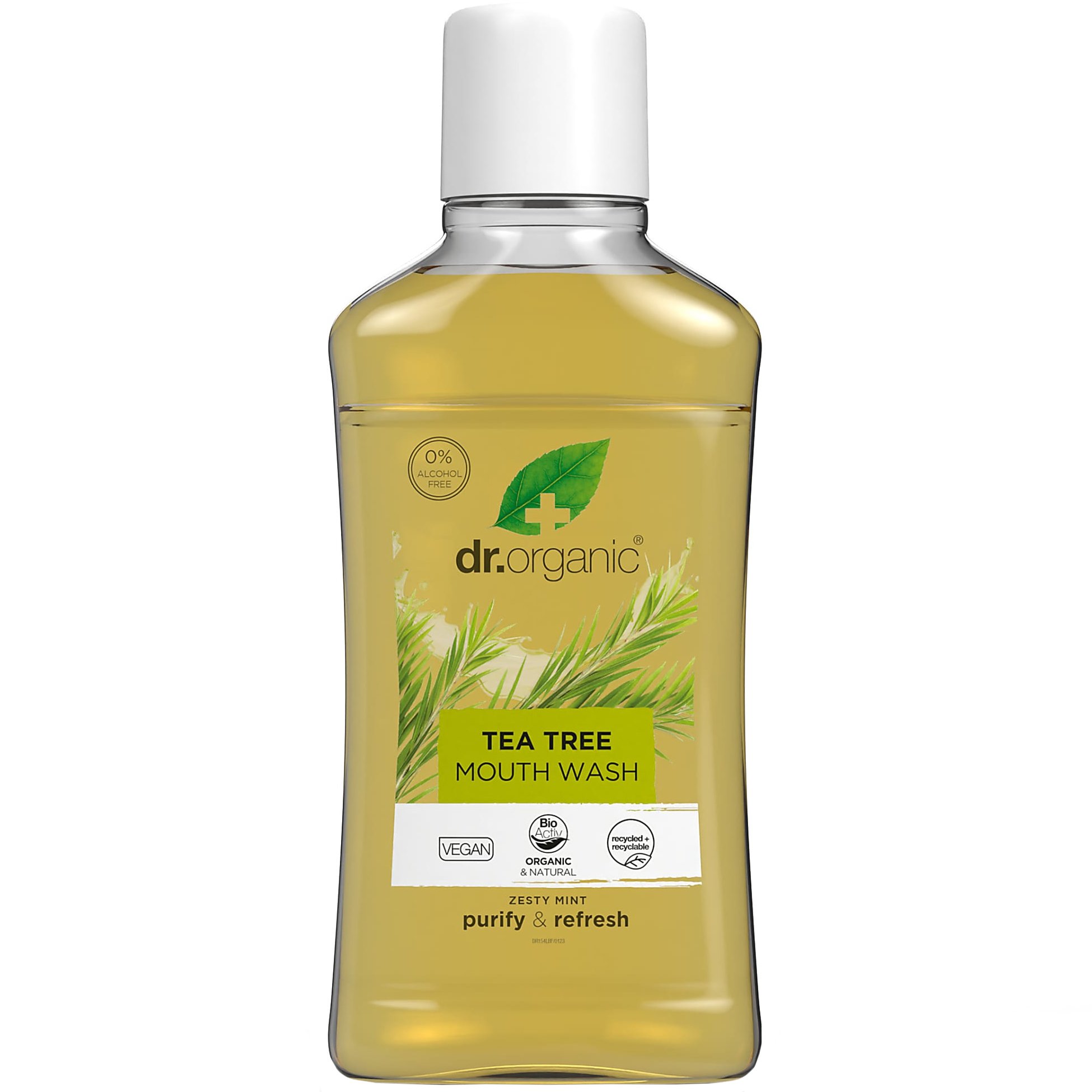 Dr Organic Tea Tree Mouthwash Στοματικό Διάλυμα με Δροσερό Άρωμα Μέντας 500ml
