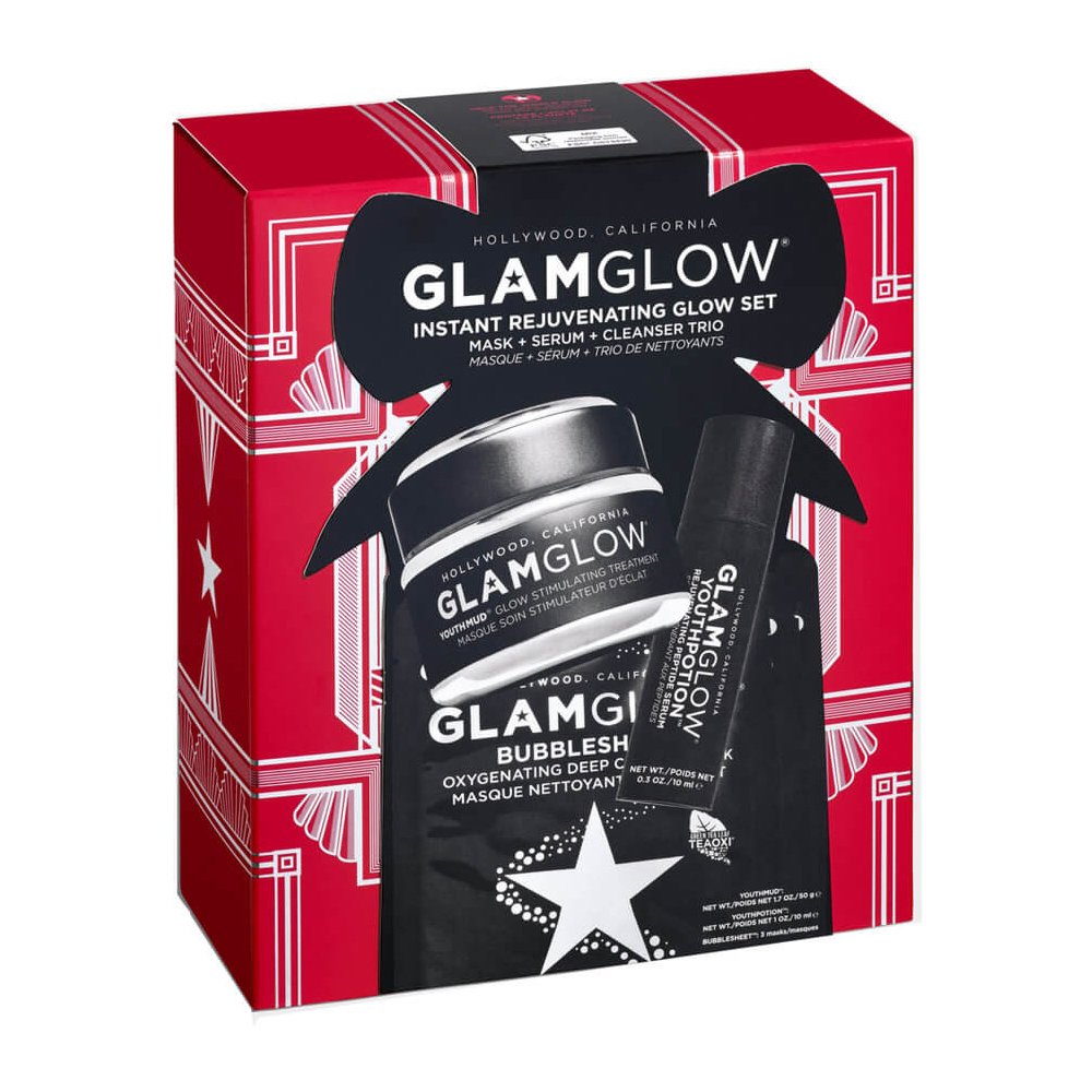 Glamglow Instant Rejuvenating Glow Set Youthmud Mask 50gr & Youthpotion Serum 10ml & 3x Bubblesheet Oxygenating Cleanse Mask