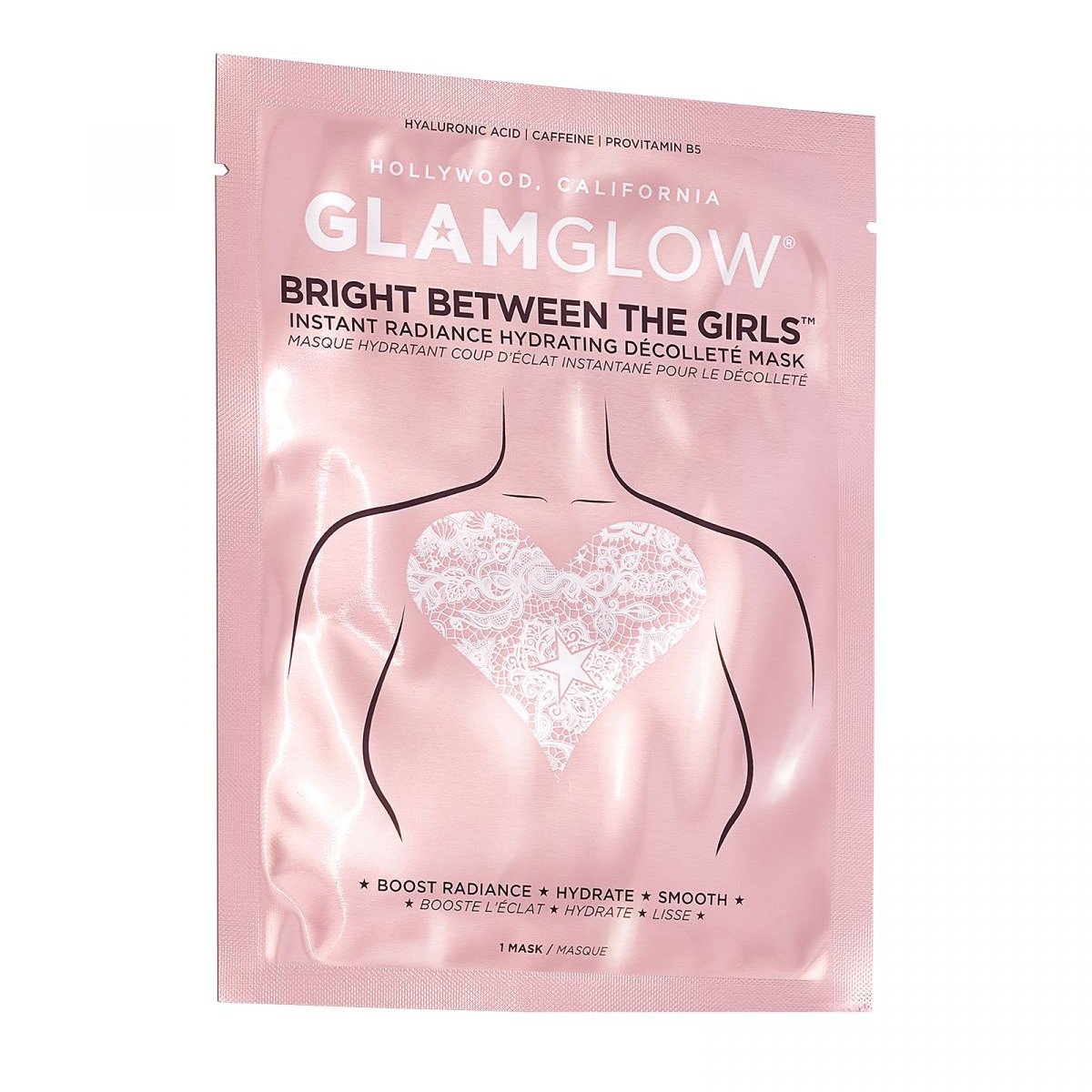 Glamglow Bright Instant Radiance Hydrating Decollete Mask Μάσκα Περιποίησης & Ενυδάτωσης για την Περιοχή του Ντεκολτέ 1 Τεμάχιο