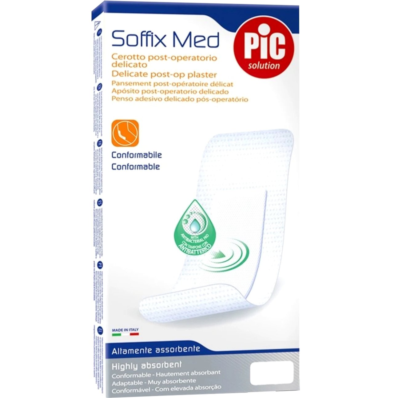 Pic Pic Solution Soffix Med Delicate Post-op Plaster Λευκά Αποστειρωμένα Μετεγχειρητικά Αυτοκόλλητα Επιθέματα με Υψηλή Απορροφητικότητα 5 Τεμάχια - 10cm x 8cm