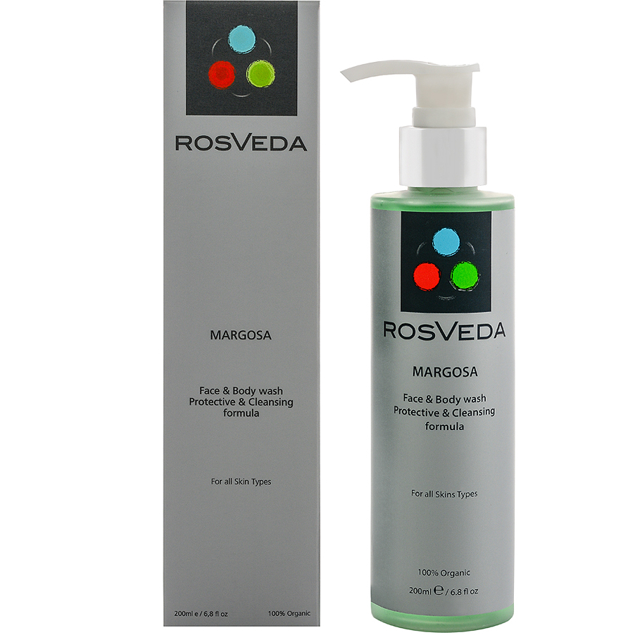 Rosveda Margosa Face & Body Wash 100% Φυτική Σύνθεση, Καθαριστικό Προσώπου & Σώματος με Απολυμαντικές Ιδιότητες 200ml