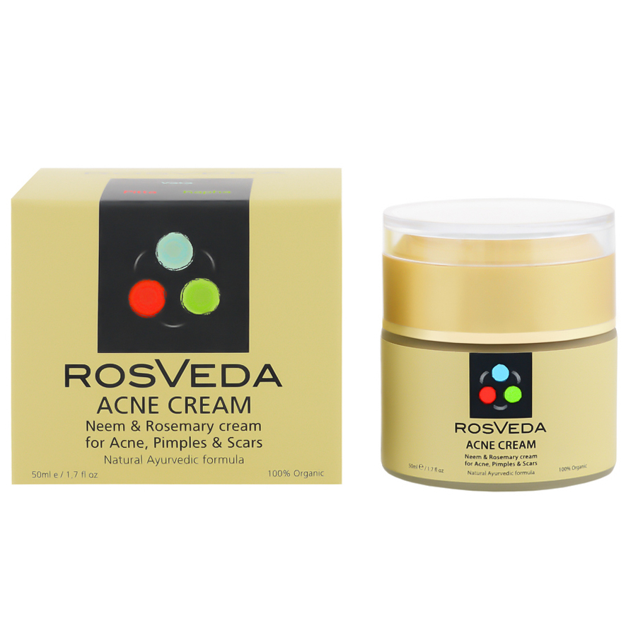 RosVeda Acne Cream 100% Φυτική Σύνθεση Κατά της Ακμής, Αποτοξίνωση & Καθαρισμός της Επιδερμίδας 50ml