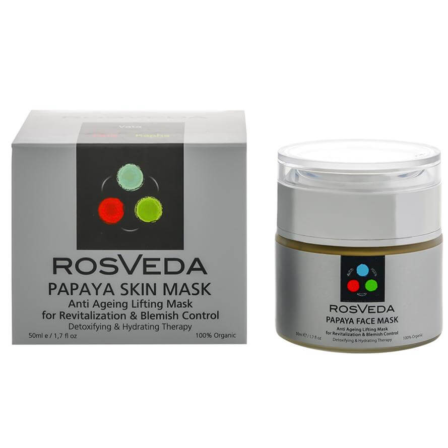 RosVeda Papaya Mask 100% Φυτική Σύνθεση Θεραπείας Δυσχρωμιών, Αντιγηραντική Μάσκα Προσώπου Αποτοξίνωσης-Ενυδάτωσης 50ml
