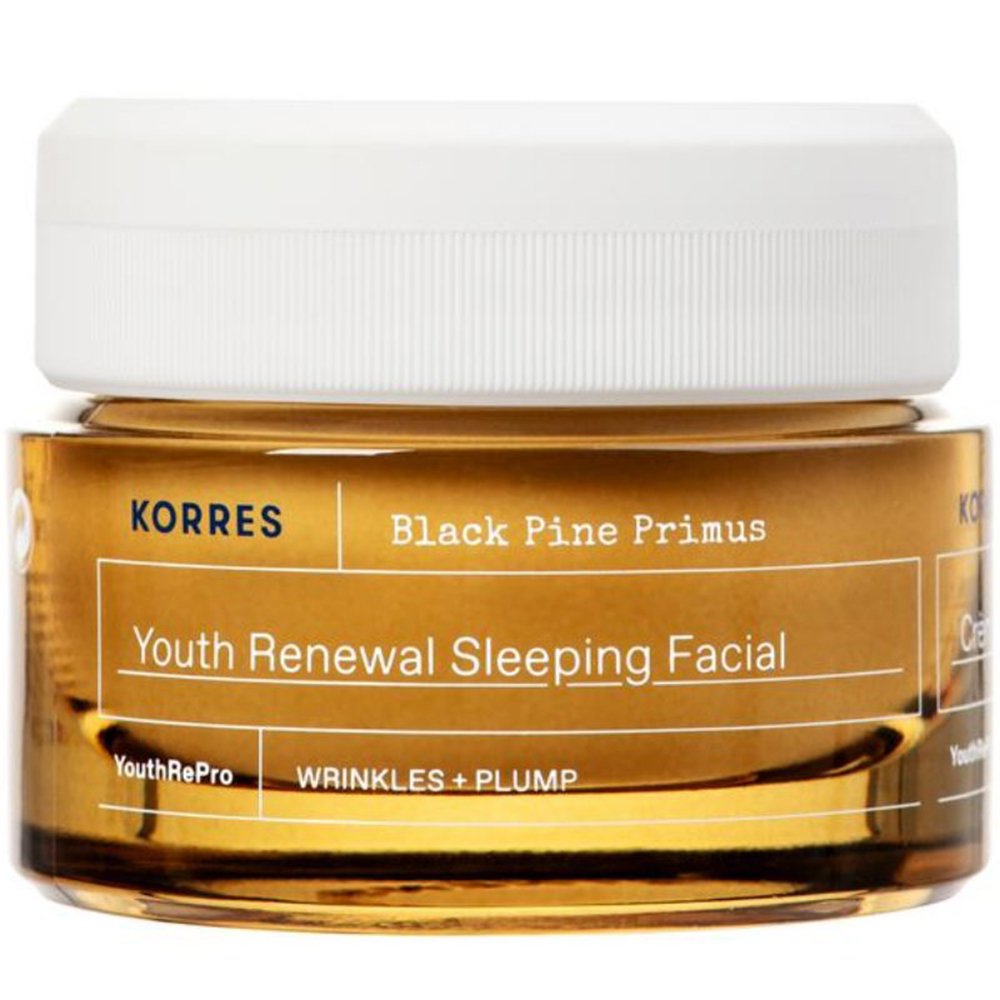 Korres Korres Black Pine Primus Youth Renewal Sleeping Facial Cream Κρέμα Προσώπου Νυχτός για Λείανση των Ρυτίδων & Ελαστικότητα, Κατάλληλη για Όλους τους Τύπους Επιδερμίδας 40ml