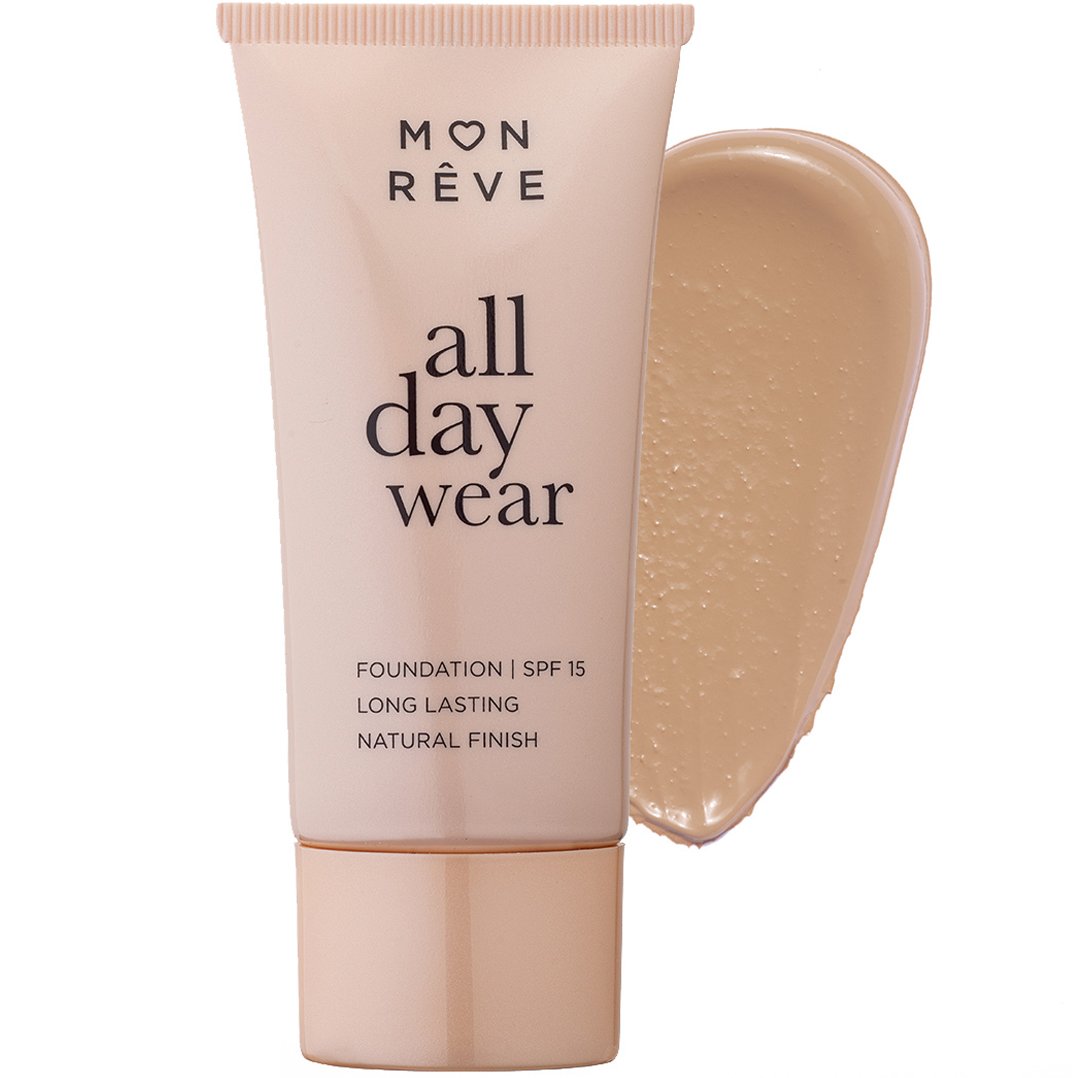 Mon Reve All Day Wear Matte Foundation Spf15 with Medium to High Coverage Foundation για Μέτρια προς Υψηλή Κάλυψη & Φυσικό Ματ Αποτέλεσμα 35ml - 104
