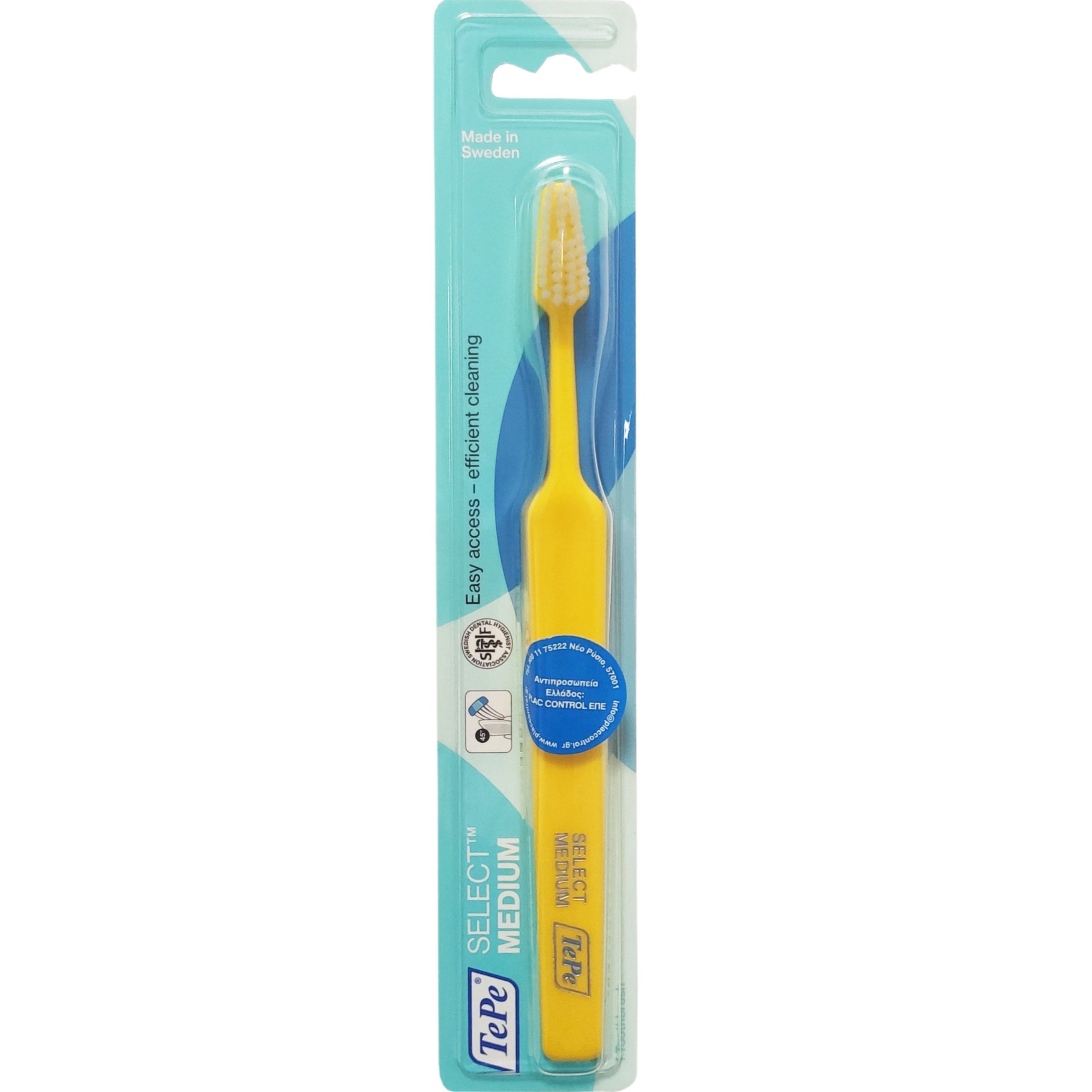 Tepe Select Medium Toothbrush Οδοντόβουρτσα με Μέτριας Σκληρότητας Ίνες για Βαθύ Καθαρισμό 1 Τεμάχιο - Κίτρινο