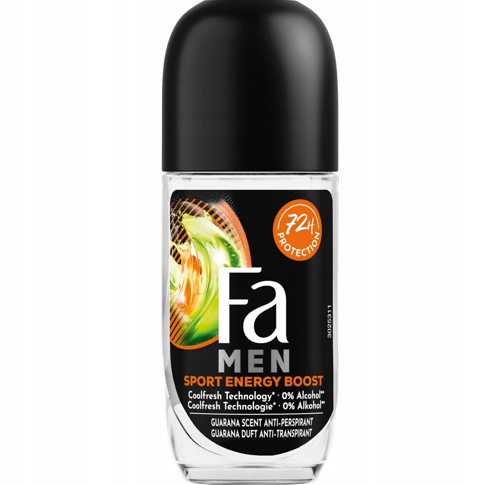 Fa Men Sport Energy Boost Deodorant Roll-On Ανδρικό Αποσμητικό για Μέγιστη Φρεσκάδα & Άρωμα Μεγάλης Διάρκειας 50ml