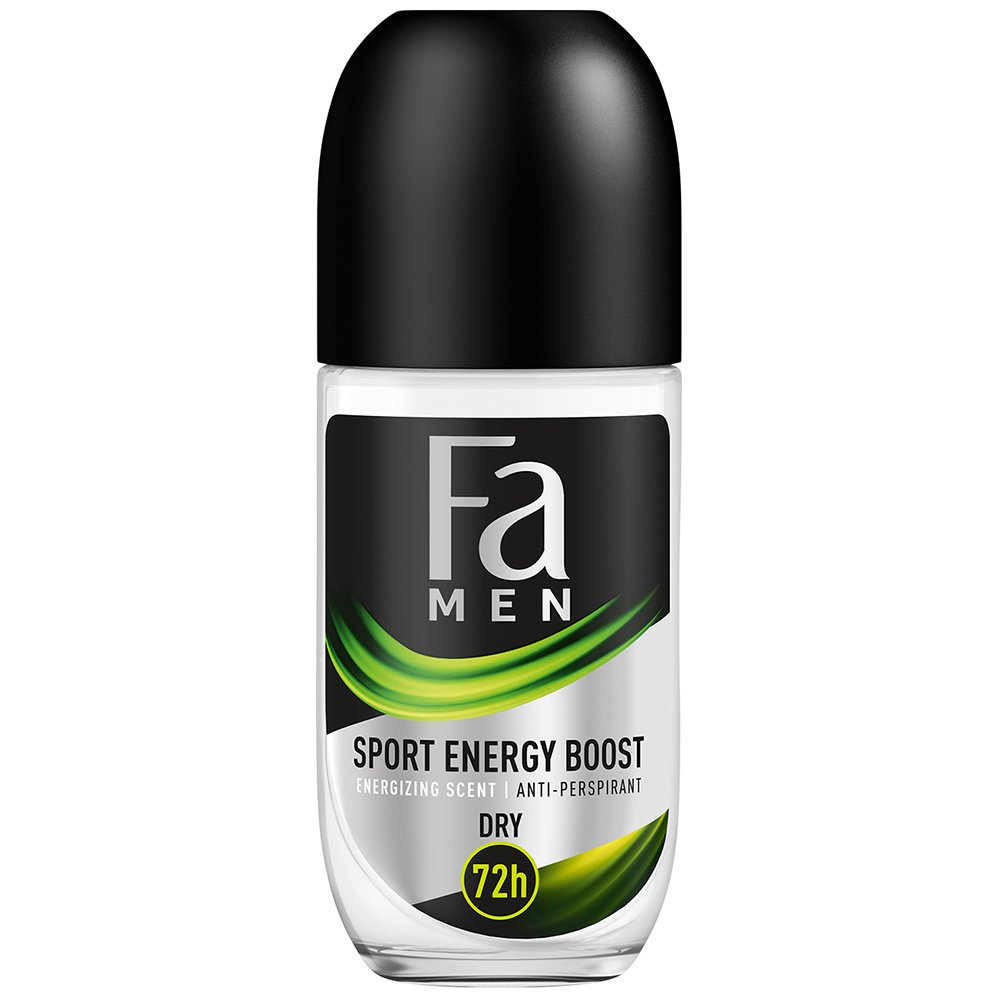 FA Fa Men Deodorant Roll-On Sport Energy Boost Ανδρικό Αποσμητικό για Μέγιστη Φρεσκάδα & Άρωμα Μεγάλης Διάρκειας 50ml