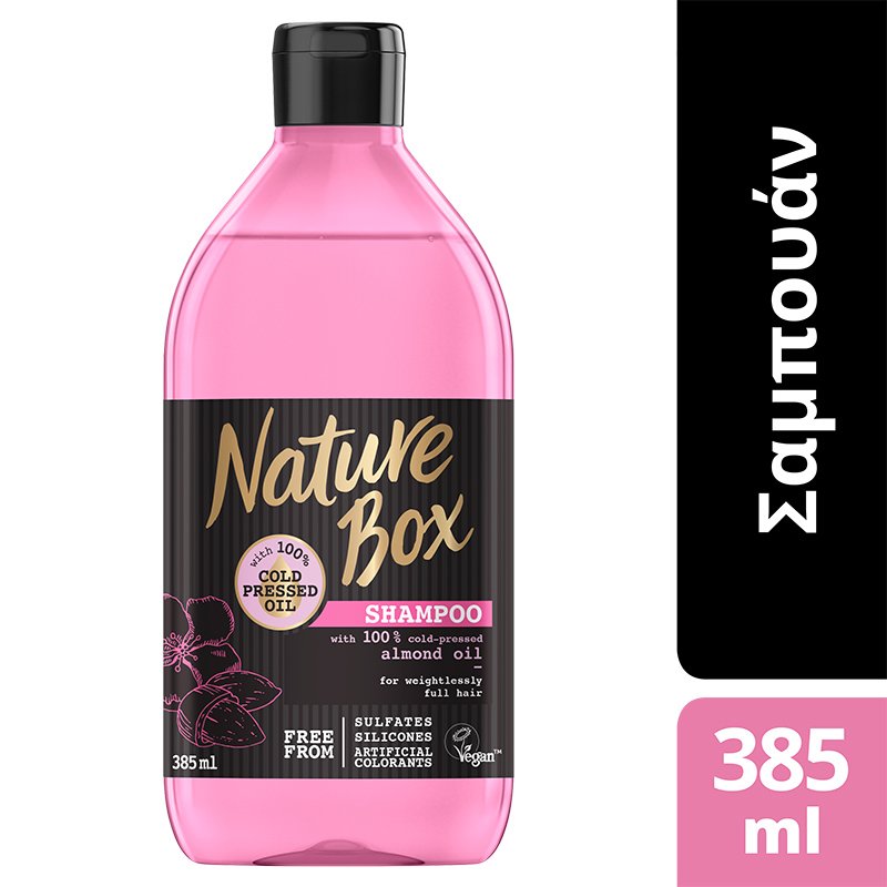 Nature Box Shampoo Almond Σαμπουάν για Όγκο με Έλαιο Αμυγδάλου 385 ml