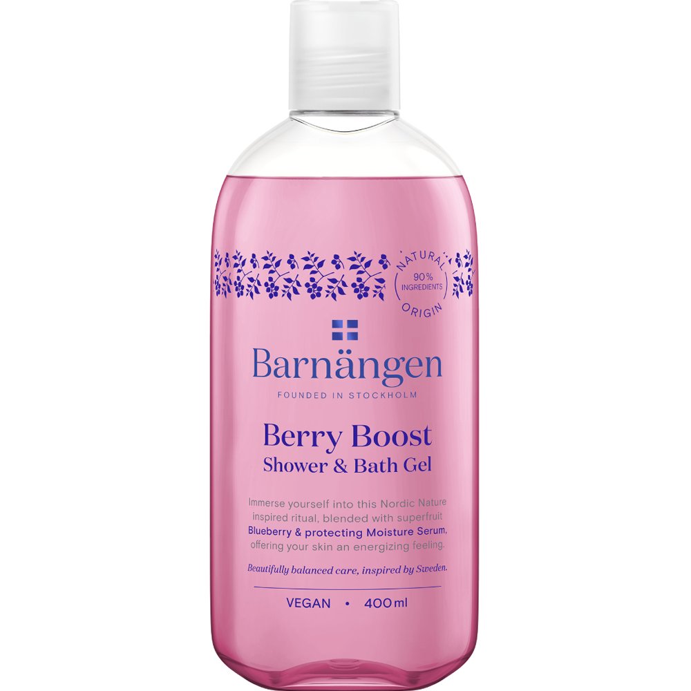 Barnangen Berry Boost Shower & Bath Gel Αφροντούς με Μύρτιλο & Ενυδατικό Ορό για Αίσθηση Αναζωογόνησης 400ml