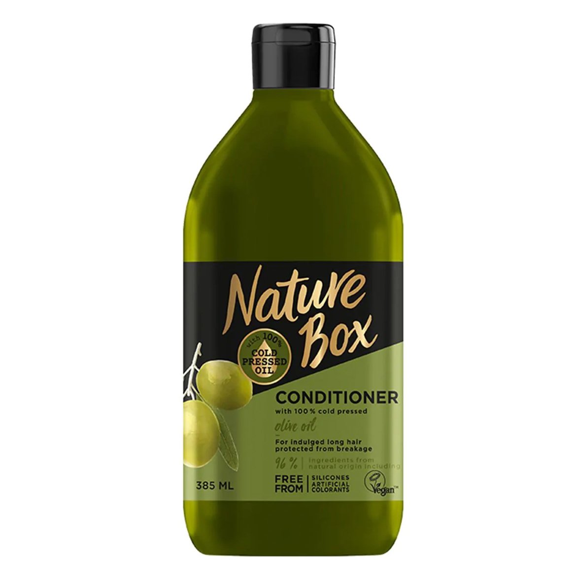 Nature Box Olive Oil Conditioner Μαλακτική Κρέμα Μαλλιών με Έλαιο Ελιάς για Προστασία της Τρίχας από το Σπάσιμο 385ml