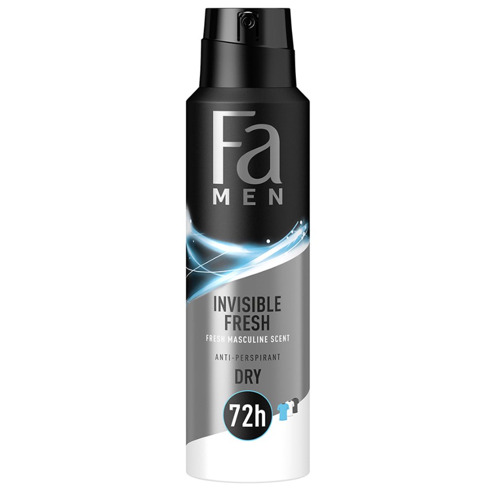 Fa Men Invisible Fresh Anti Persprirant Spray Ανδρικό Αποσμητικό 72h Προστασίας με Άρωμα Φρεσκάδας 150ml