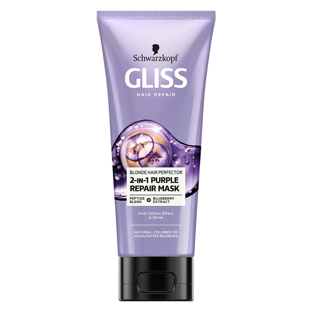 Schwarzkopf Blonde Hair Perfector 2 in 1 Purple Repair Mask Μάσκα Περιποίησης για Βαμμένα ή με Ανταύγειες Μαλλιά 200ml
