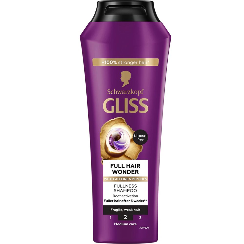 Schwarzkopf Schwarzkopf Glis Full Hair Wonder Fullness Shampoo Σαμπουάν Αναγέννησης & Επαναφοράς Λάμψης για Αδύναμα & Εύθραυστα Μαλλιά 400ml