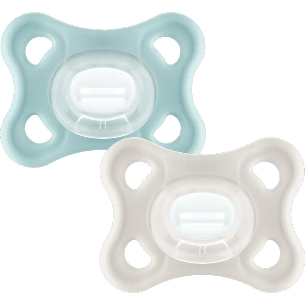 Mam Comfort Silicone Soother 3-12m, Ελαφριά Ορθοδοντική Πιπίλα Σιλικόνης για τη Σωστή Στοματική Ανάπτυξη 2 Τεμάχια Κωδ 127SU - Μέντα / Κρεμ