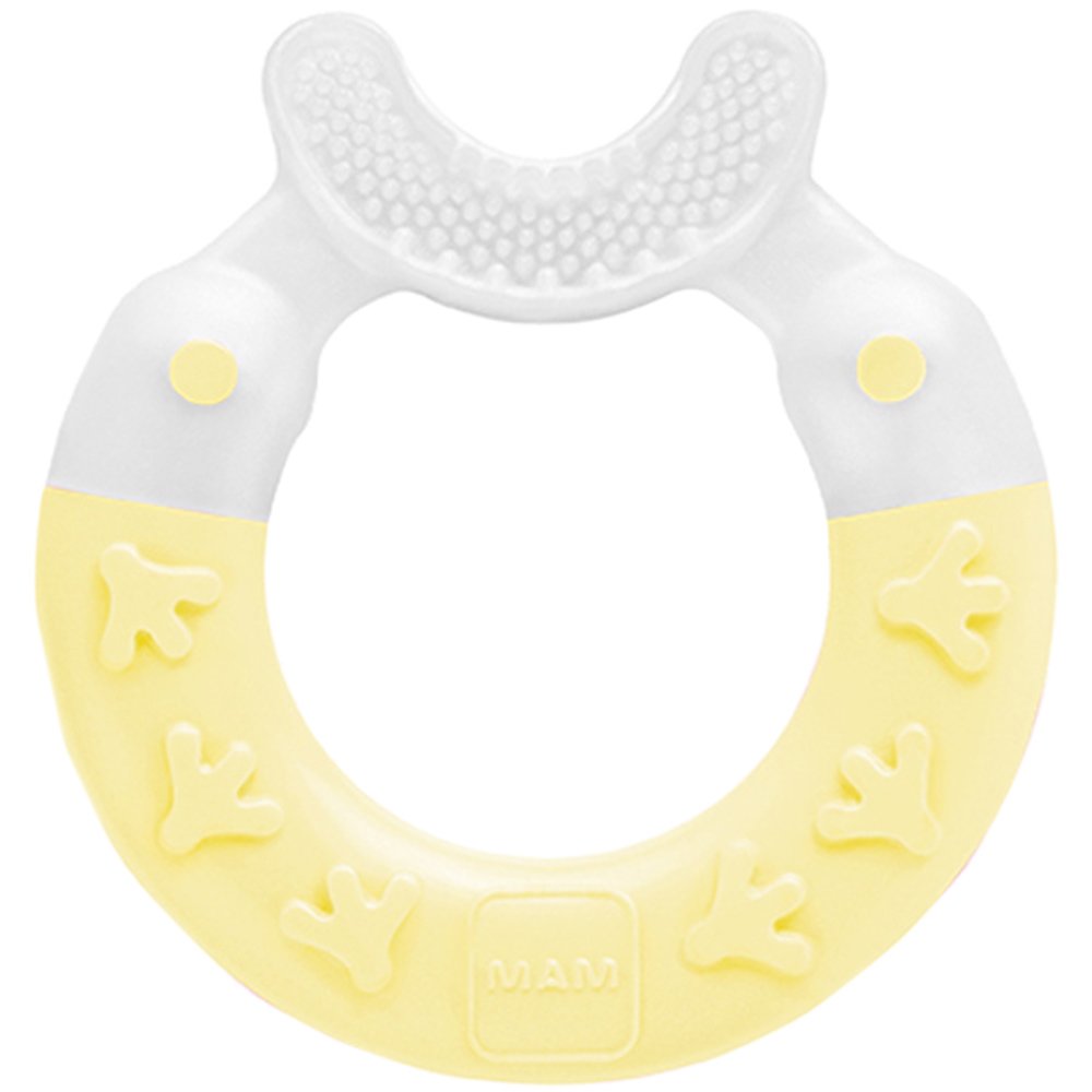 Mam Mam Bite & Brush Teether 3m+, Κωδ 560B Πολύκρικος Οδοντοφυΐας για Καθαρισμού Δοντιών & Μασάζ στα Ευαίσθητα Ούλα για Μωρά από 3 Μηνών 1 Τεμάχιο - Κίτρινο