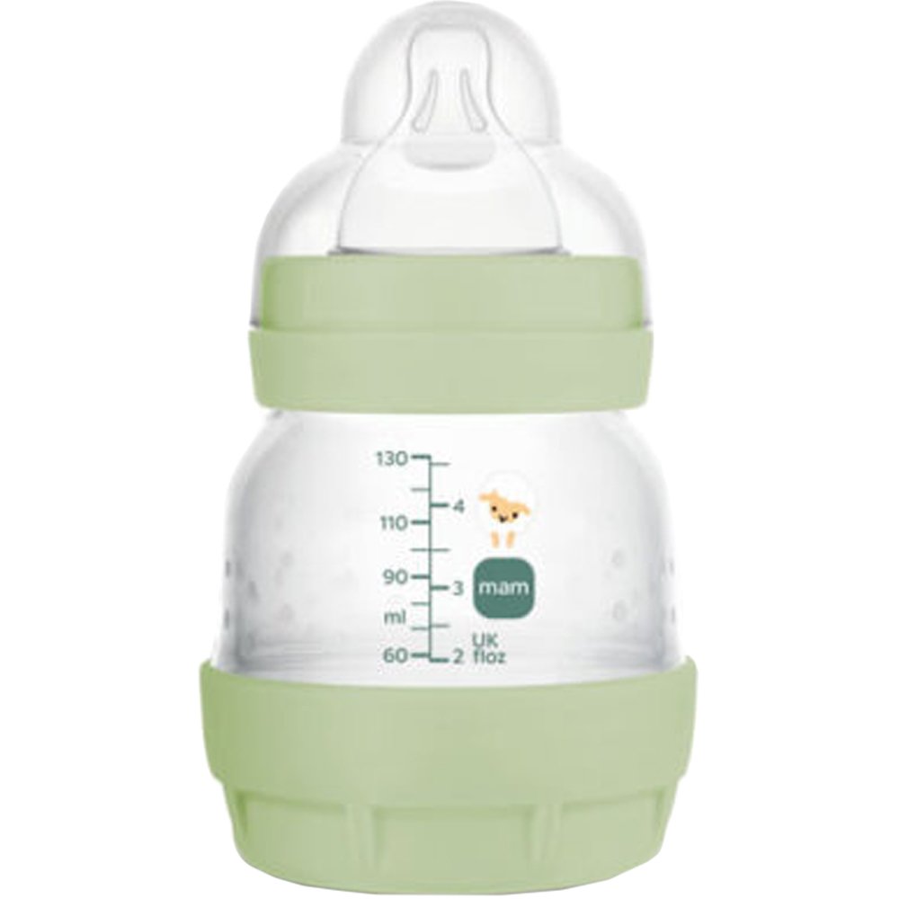Mam Easy Start Anti-Colic Plastic Bootle 0m+ Μπιμπερό Πολυπροπυλενίου με Θηλή Σιλικόνης Πολύ Μικρής Ροής & Σύστημα Κατά των Κολικών, 130ml Κωδ 353SU2c - Πράσινο
