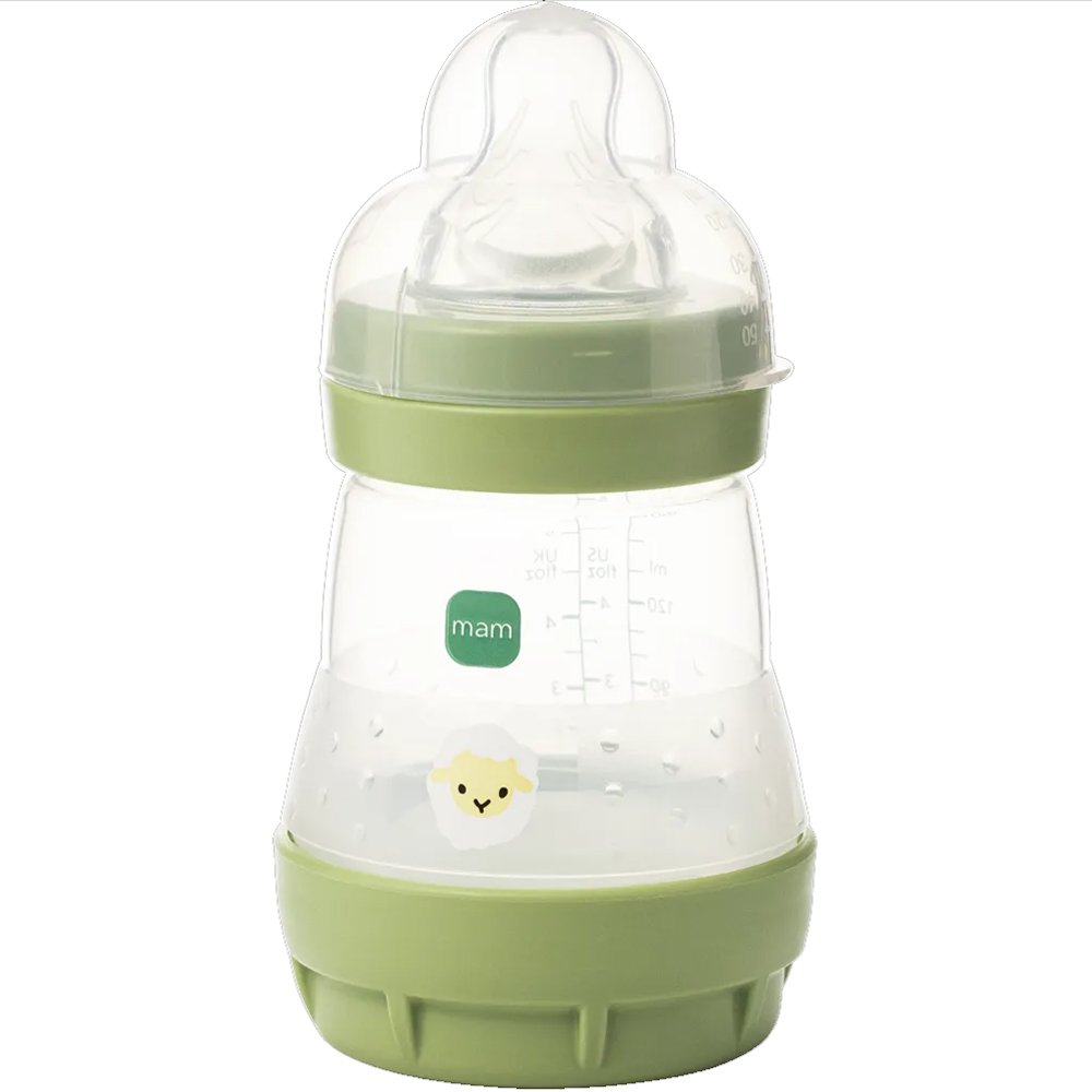 Mam Easy Start Anti-Colic Plastic Bootle 0m+ Μπιμπερό Πολυπροπυλενίου με Θηλή Σιλικόνης Αργής Ροής & Σύστημα Κατά των Κολικών, 160ml Κωδ 350SU2c - Πράσινο