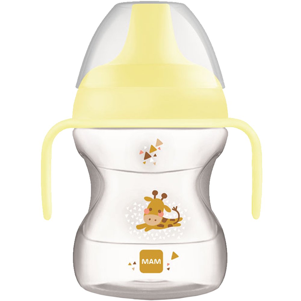 Mam Learn To Drink Cup Κωδ 472U 6m+ Εκπαιδευτικό Ποτηράκι για Βρέφη με Αντιολισθητικά Χερούλια & Στόμιο Ειδικά Σχεδιασμένο Ενάντια των Διαρροών με Πολύ Μαλακή Επιφάνεια, 190ml - Κίτρινο
