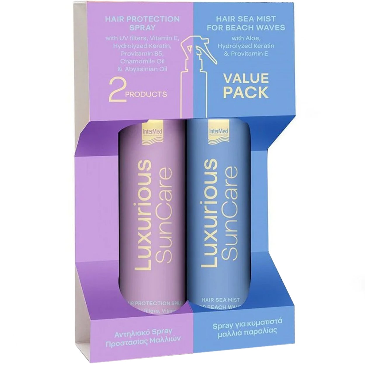 Luxurious Luxurious Promo Sun Care Hair Protection Spray 200ml & Hair Sea Mist for Beach Waves 200ml