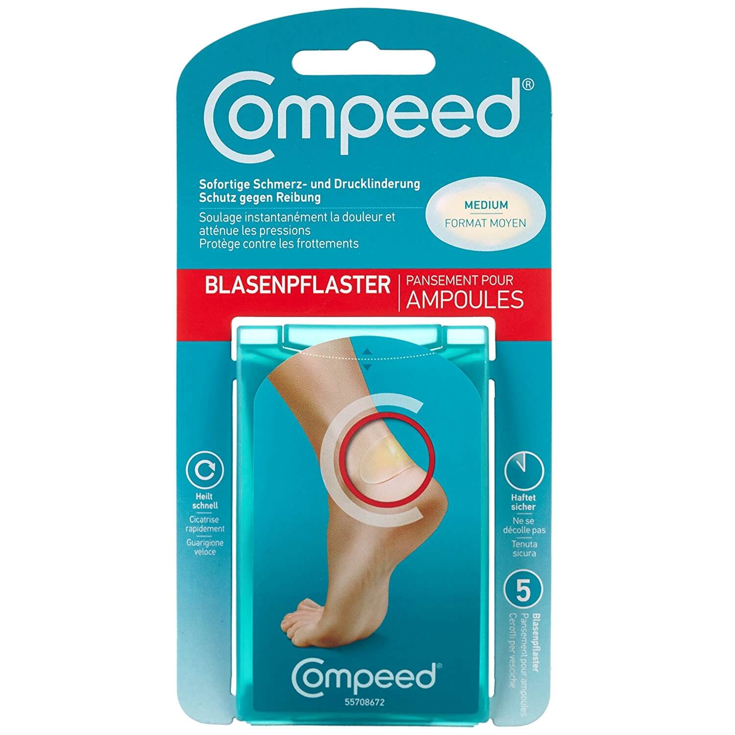 Compeed Blister Medium Μεσαία Επιθέματα για Φουσκάλες 5 Τεμάχια