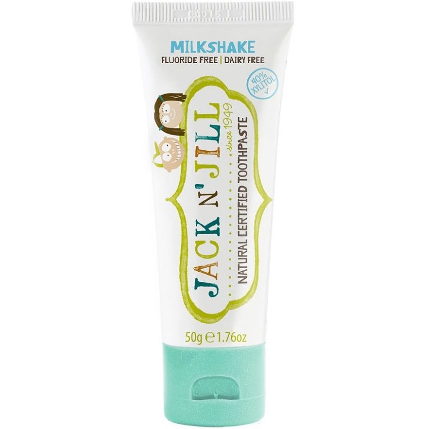 Jack n' Jill Natural Certified 6m+ Toothpaste Φυσική, Πιστοποιημένη Οδοντόκρεμα με Υπέροχη Γεύση Milkshake για την Πρώτη Οδοντοφυΐα για Βρέφη από 6 Μηνών 50g - Milkshake