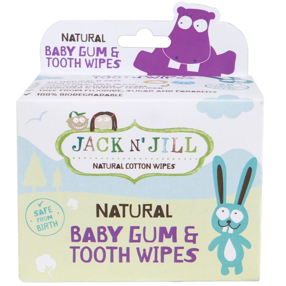 Jack n' Jill Natural Baby Gum & Tooth Wipes Βρεφικά Μαντηλάκια που Προσφέρουν Ασφαλή & Απαλή Καθαριότητα για το Στόμα του Μωρού, Κατάλληλα από την Γέννηση 25 Τεμάχια