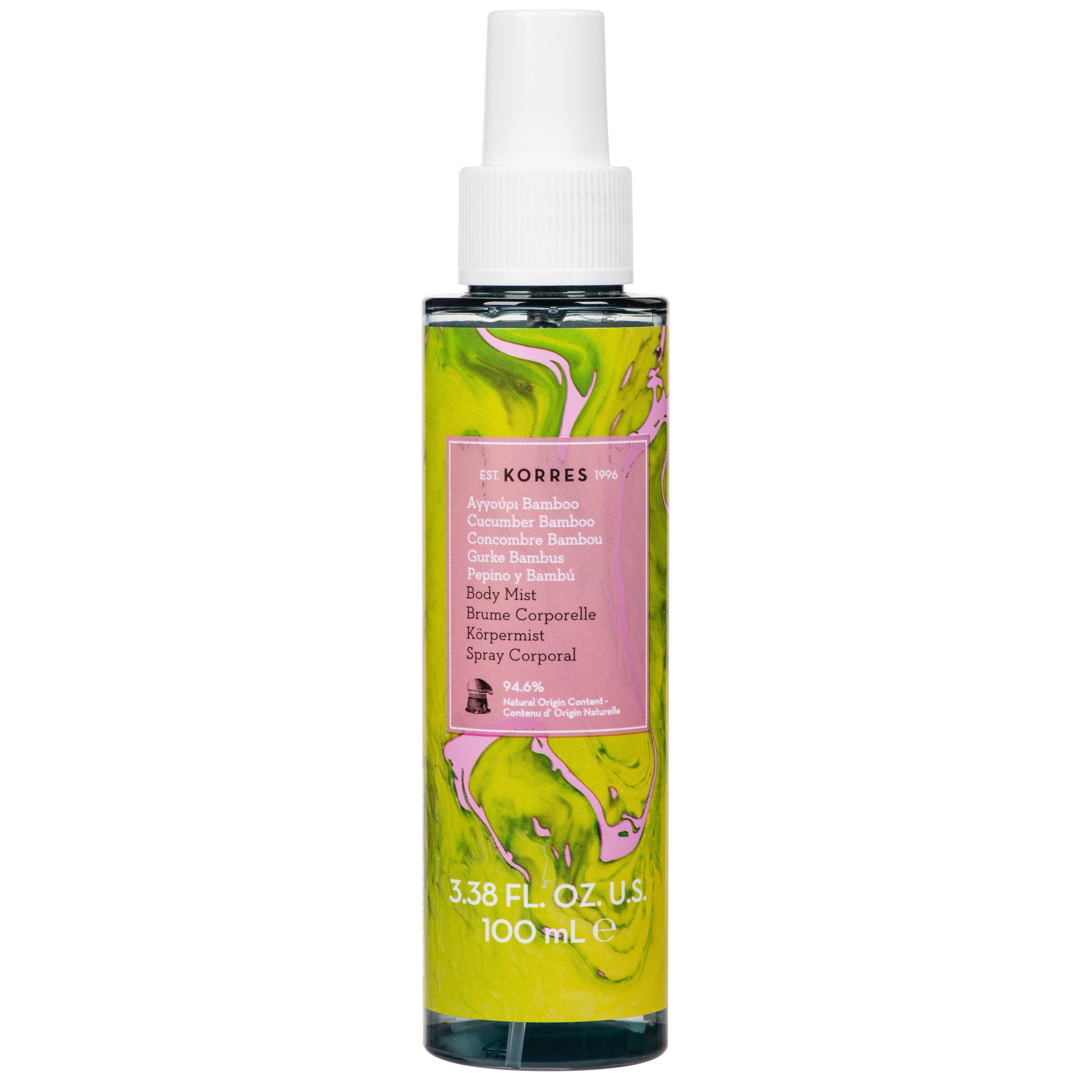 Korres Cucumber, Bamboo Body Mist Ενυδατικό Σπρέι με Δροσερό Άρωμα Αγγούρι & Μπαμπού 100ml