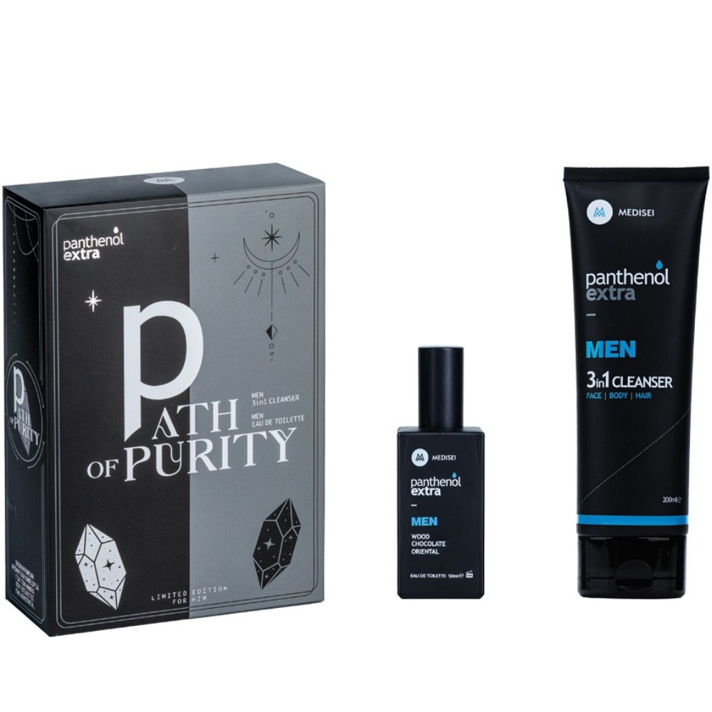 Medisei Medisei Panthenol Extra Promo Path Of Purity Men 3in1 Face, Body & Hair Cleanser 200ml & Men Eau de Toilette 50ml