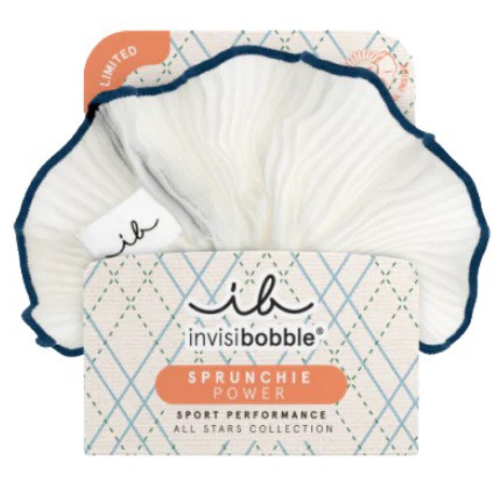 Invisibobble Sprunchie Power All Stars Match Point Λευκό Λαστιχάκι Μαλλιών Με Βολάν Εμπνευσμένο από Φούστες του Τένις 1 Τεμάχιο