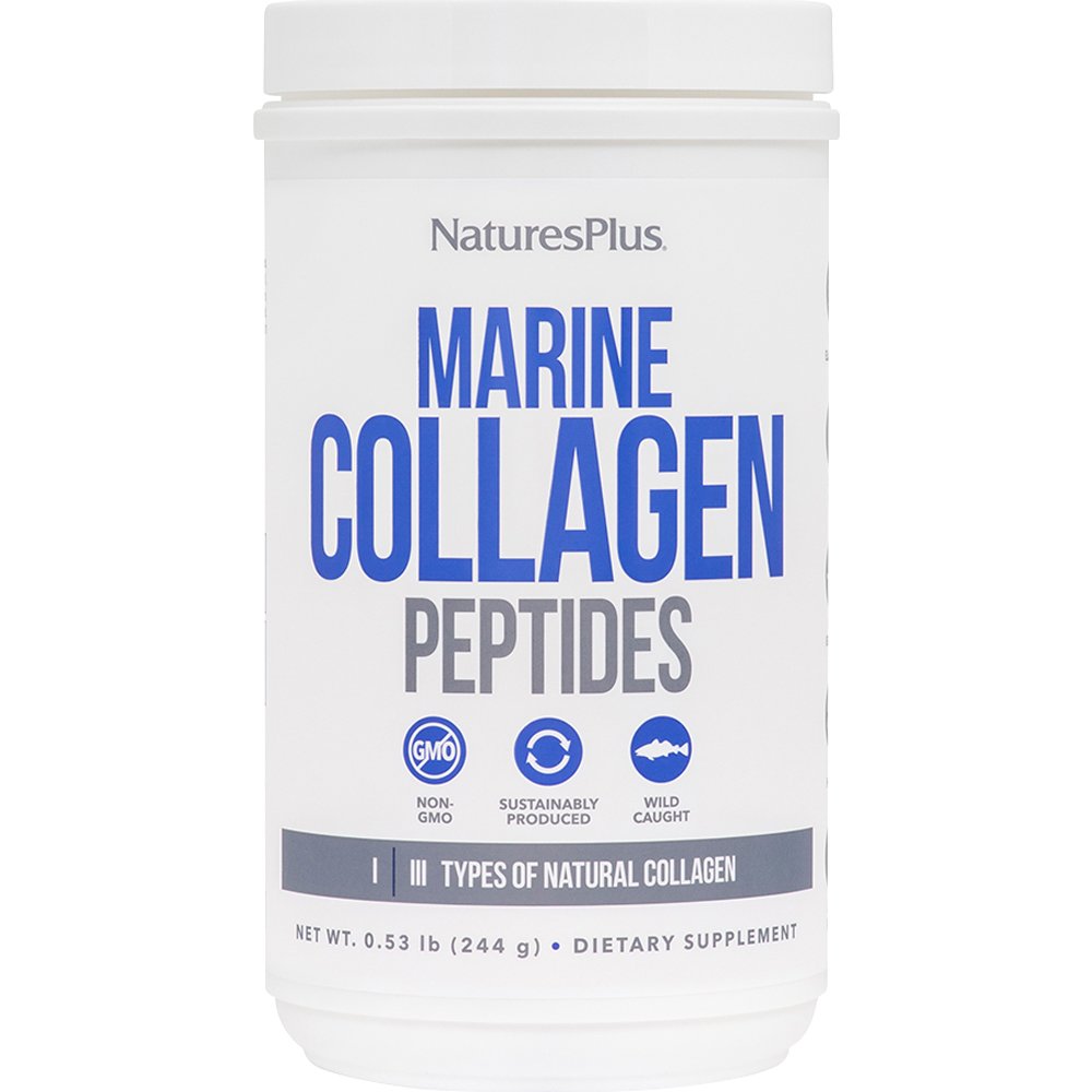 Natures Plus Natures Plus Marine Collagen Peptides Συμπλήρωμα Διατροφής Πεπτιδίων Κολλαγόνου σε Μορφή Σκόνης Θαλάσσιας Προέλευσης για Ενίσχυση της Ελαστικότητας του Δέρματος, Υγιή Μαλλιά & Νύχια 244g