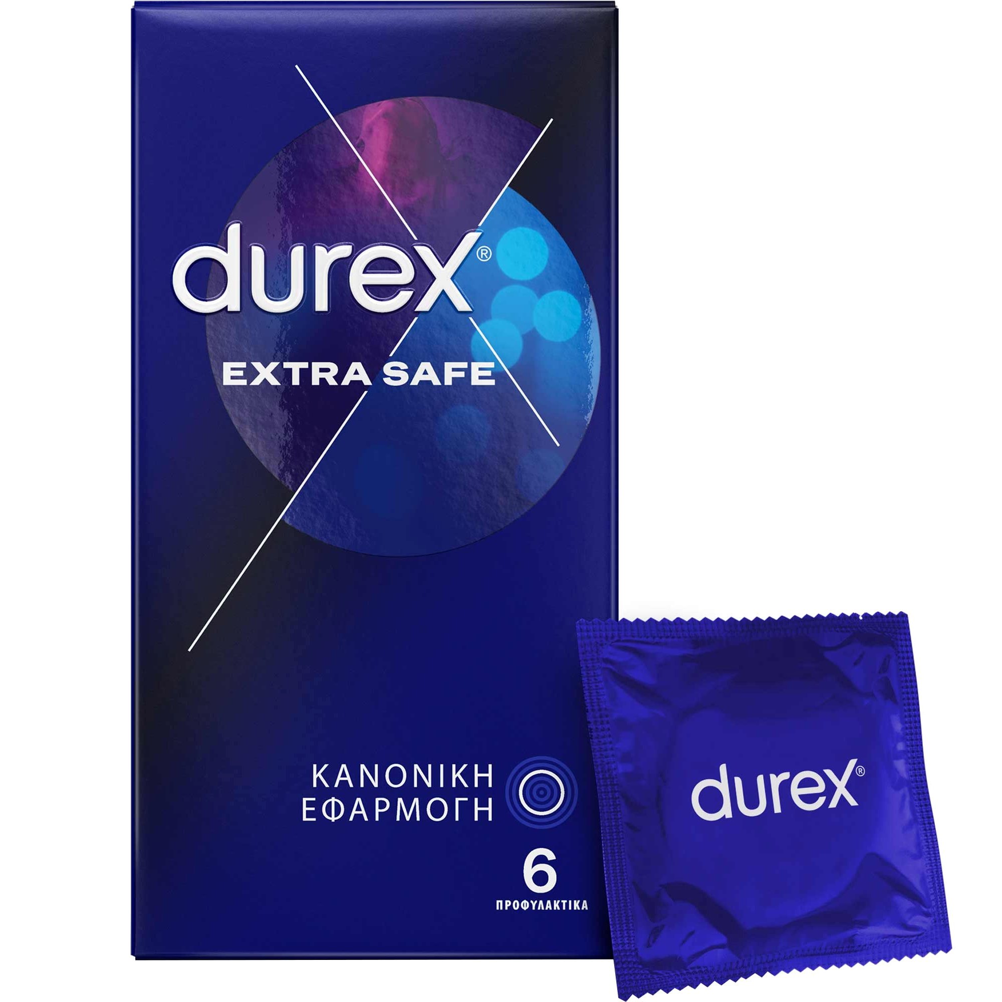 Durex Durex Extra Safe Condoms Ανθεκτικά Προφυλακτικά με Μεγαλύτερο Πάχος & Περισσότερο Λιπαντικό 6 τεμάχια