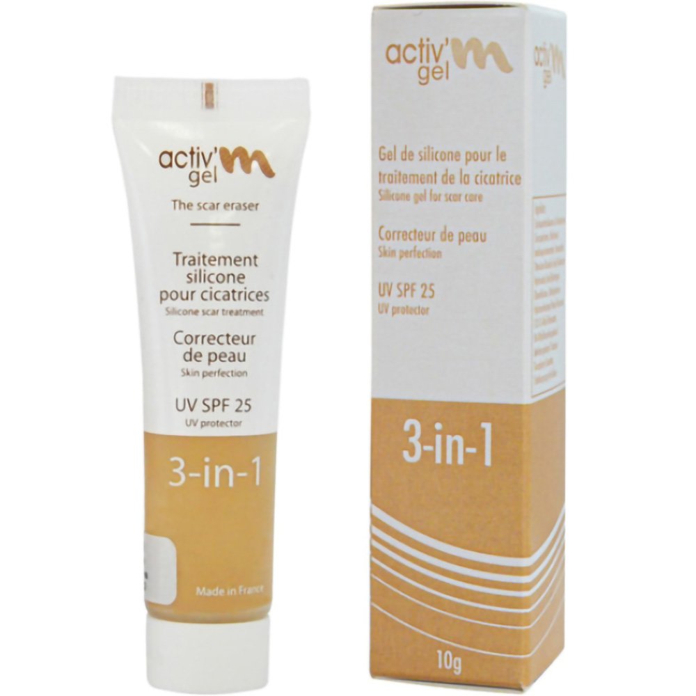 Activ'm Activ’m Scar Treatment 3 in 1 Silicone Gel Spf25 Αγωγή σε Gel για Πρόληψη & Αντιμετώπιση του Σχηματισμού Υπερτροφικών Ουλών & Χηλοειδών Μεσαίας Προστασίας 10g