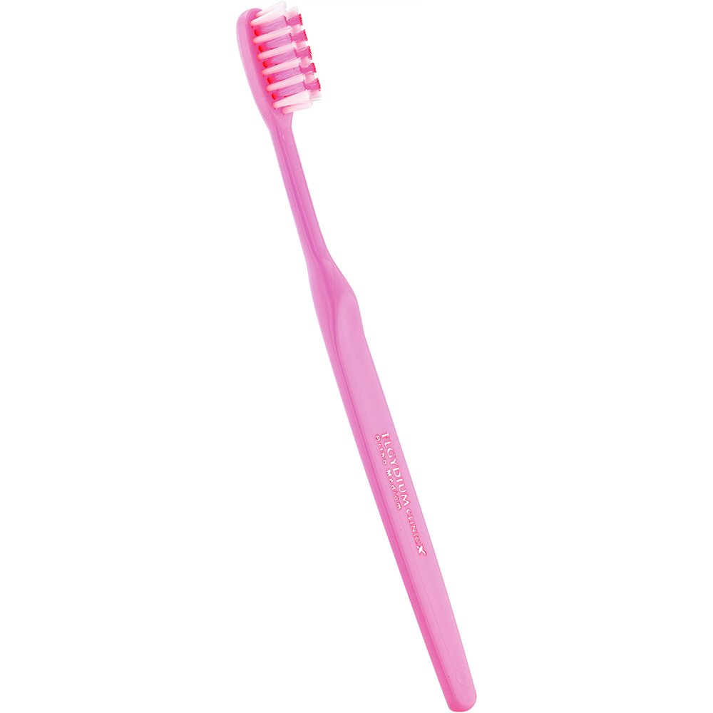 Elgydium Clinic Ortho-X Medium Toothbrush Χειροκίνητη Οδοντόβουρτσα Μέτριας Σκληρότητας Κατάλληλη για Καθαρισμό Ορθοδοντικών Μηχανισμών 1 Τεμάχιο - Φούξια