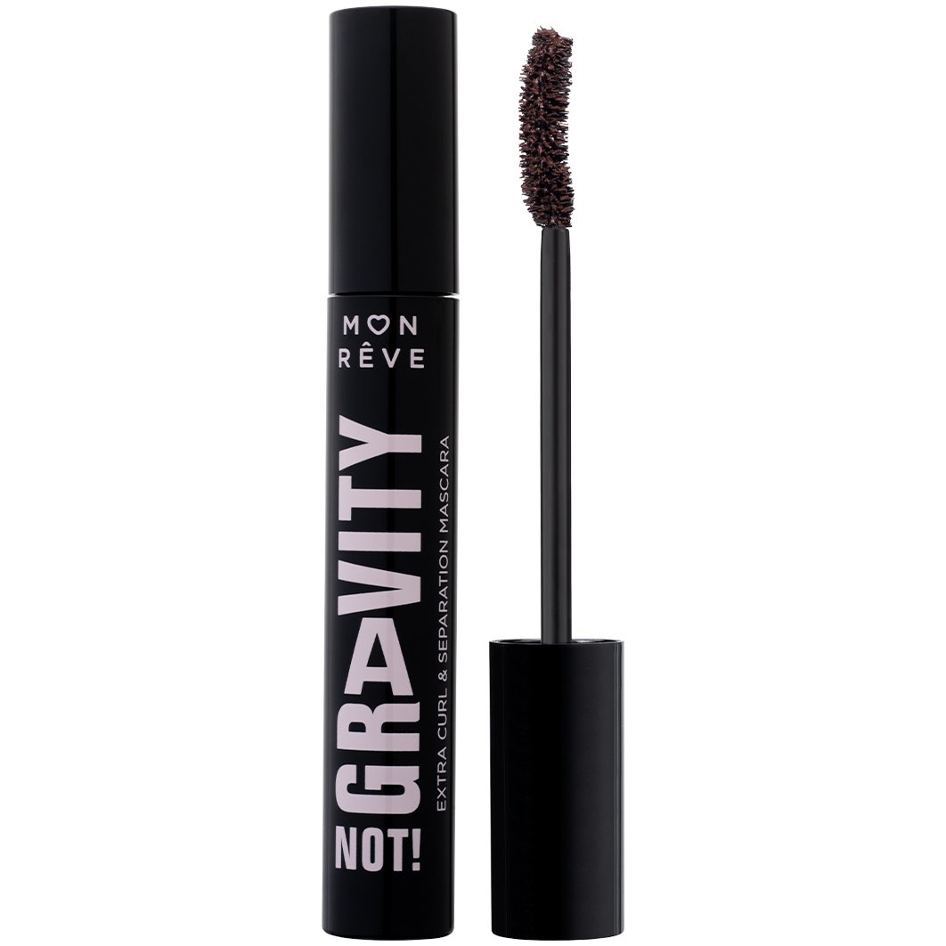 Mon Reve Gravity Not! Mascara Μάσκαρα για Έντονο Όγκο & Διαχωρισμό με Βουρτσάκι Ακριβείας σε Μαύρο Χρώμα 12ml - 02 Real Brown
