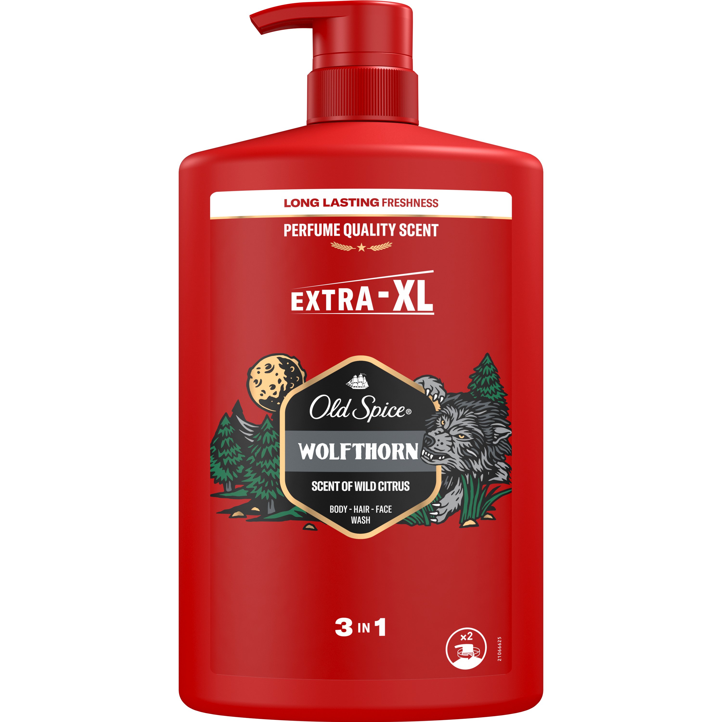 Old Spice Old Spice Wolfthorn 3 in 1 Shower Gel & Shampoo Ανδρικό Αφρόλουτρο - Σαμπουάν με Άρωμα Μεγάλης Διάρκειας από Άγριο Κίτρο, Τροπικά Φρούτα, Μανταρίνι & Βανίλια, με Αντλία​​​​​​​ 1L