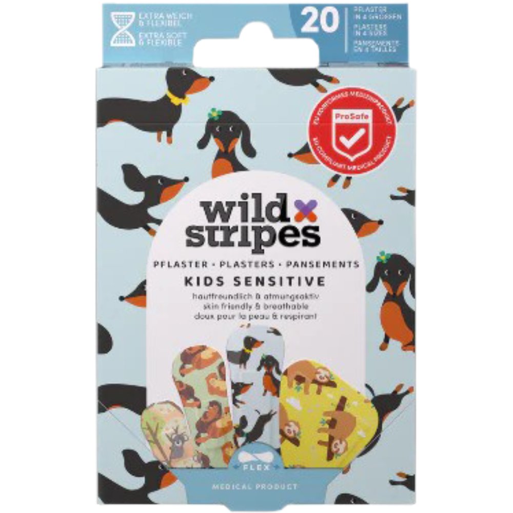 Wild Stripes Kids Sensitive Υποαλλεργικά Αυτοκόλλητα Παιδικά Επιθέματα για την Κάλυψη & Προστασία Μικρών Πληγών Φιλικά με την Επιδερμίδα για Βέλτιστη Επούλωση 20 Τεμάχια