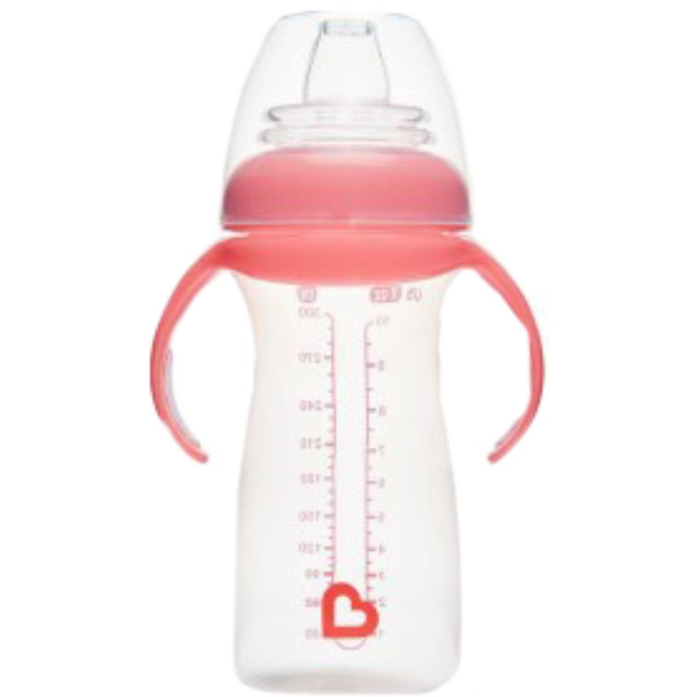 Munchkin Gentle Transition Baby's First Sippy Spill-Proof Antifuite Cup 6m+ Εκπαιδευτικό Ποτηράκι με Χερούλια 300ml - Pink