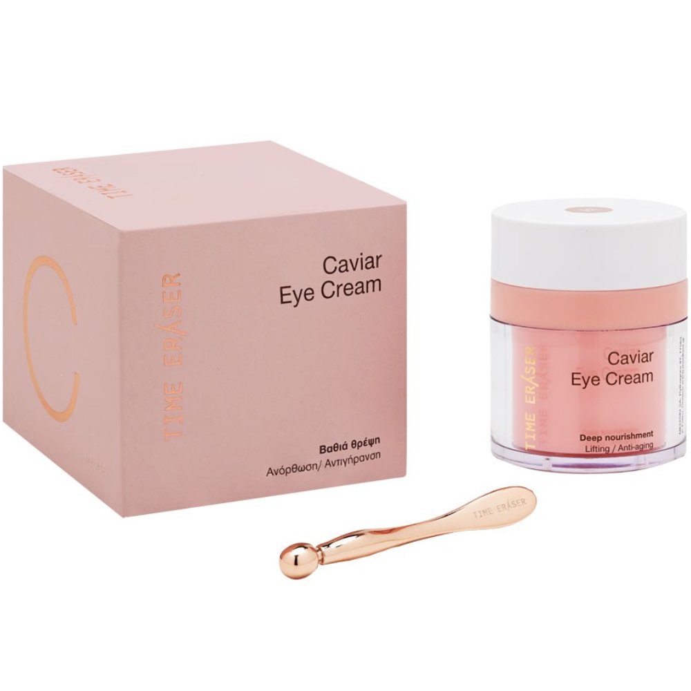 Medisei Time Eraser Caviar Eye Cream Πλούσια Αντιγηραντική Κρέμα Ματιών για Ανόρθωση, Σύσφιξη & Θρέψη με Εκχύλισμα από Χαβιάρι & Μεταλλικό Εργαλείο Εφαρμογής για Ελαφρύ Μασάζ 30ml