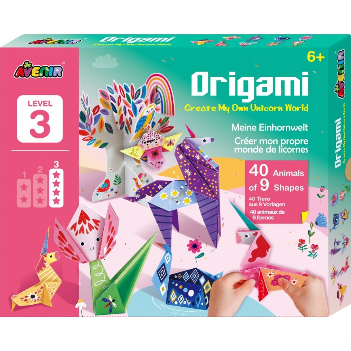 Avenir Avenir Origami Create My Own Unicorn World 6+ Years Παιδικό Σετ Χειροτεχνιών με Μονόκερους Οριγκάμι 1 Τεμάχιο, Κωδ 60852 - Level 3