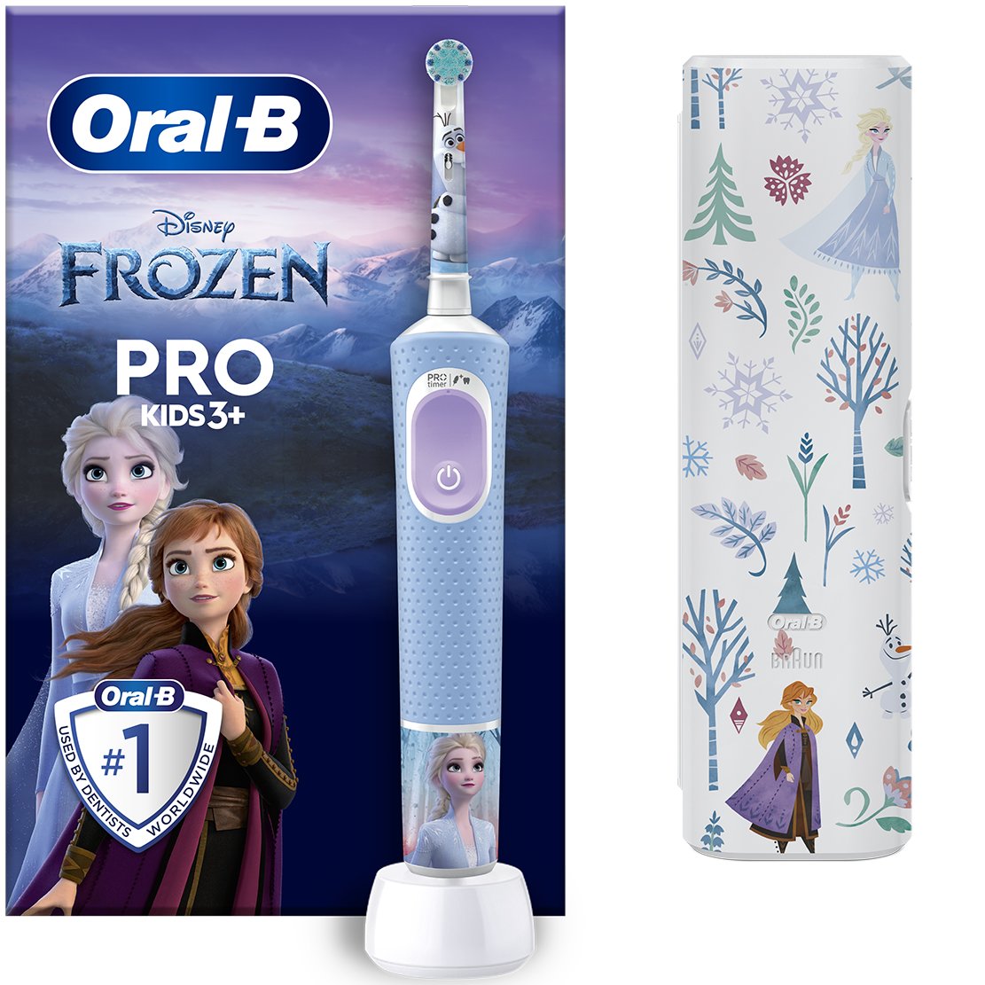Oral-B Frozen Pro Kids Superior Cleaning to Fight Cavities 3+ Years Super Soft Παιδική Ηλεκτρική Οδοντόβουρτσα για πολύ Απαλό Καθαρισμό που Βοηθά στην Προστασία από την Τερηδόνα 1 Τεμάχιο