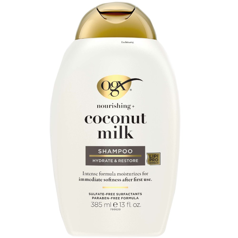 OGX OGX Coconut Milk Nourishing Hydrating Shampoo Σαμπουάν Ενυδάτωσης με Γάλα Καρύδας για Δυνατά, Υγιή & Λαμπερά Μαλλιά 385ml