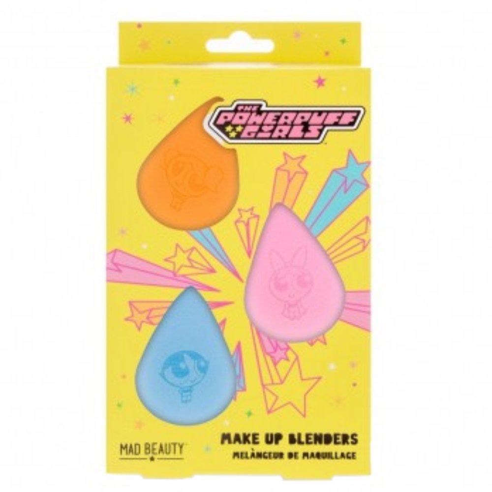 Mad Beauty Disney Powerpuff Girls Super Cute Make Up Blender Σφουγγάρι Μακιγιάζ με Διαφορετικές Αποχρώσεις Εμπνευσμένο Από το Χαρακτήρα Powerpuff Girls της Disney 3 Τεμάχια