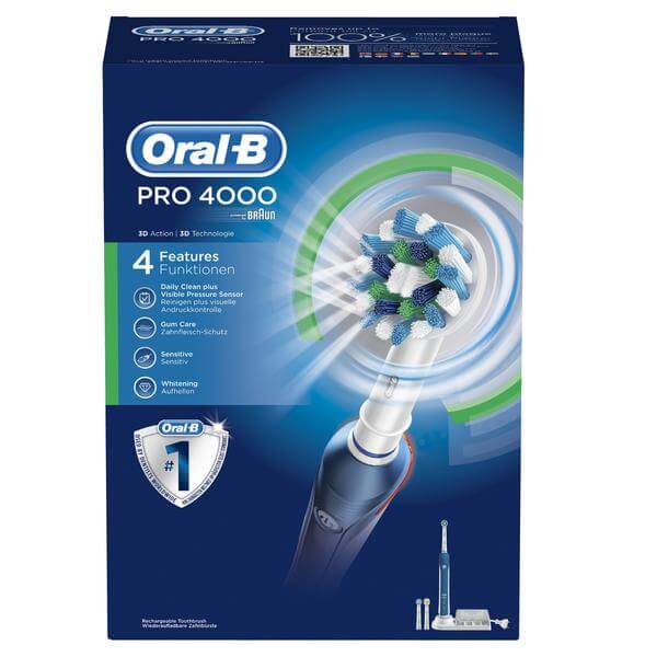 Oral-B PRO 4000 3D Action Επαναφορτιζόμενη Ηλεκτρική Οδοντόβουρτσα