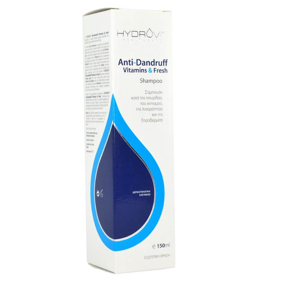 Hydrovit Anti-Dandruff Vitamins & Fresh Shampoo Σαμπουάν Κατά της Πιτυρίδας του Κνησμού, της Λιπαρότητας & της Ξηροδερμίας 150ml