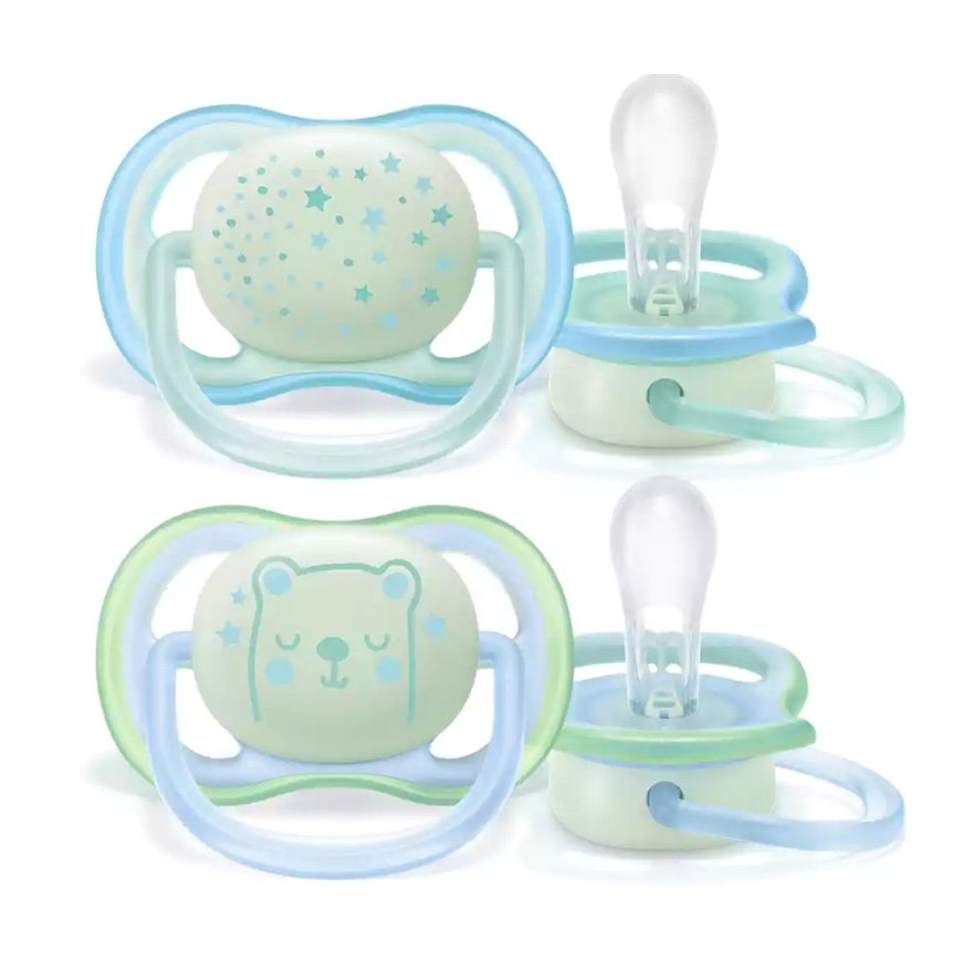Philips Avent Ultra Air Night Ορθοδοντική Πιπίλα Νυχτός Σιλικόνης 0-6m SCF376/11