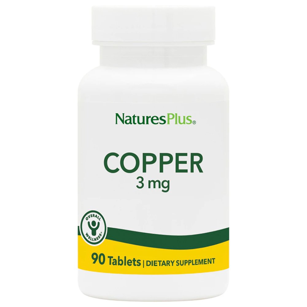 Natures Plus Copper 3mg Συμπλήρωμα Διατροφής με Χηλικό Χαλκό για Ενίσχυση του Ανοσοποιητικού Συστήματος 90tabs