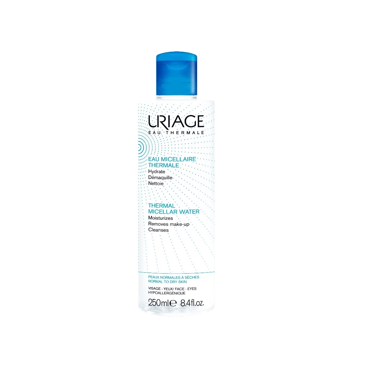 Uriage Eau Thermal Micellar Water Αφαιρεί Τέλεια το Μακιγιάζ για Κανονικές προς Ξηρές Επιδερμίδες 250ml