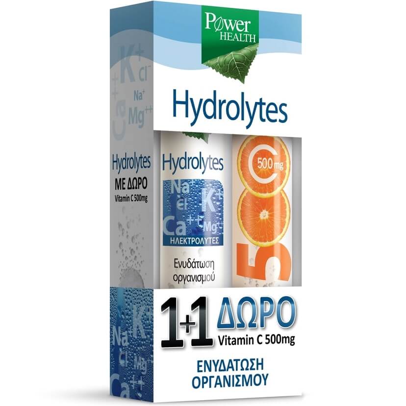 Power Health Hydrolytes Συμπλήρωμα Διατροφής 20 Αναβρ.Δισκία & Vitamin C 500mg Συμπλήρωμα Διατροφής 20 Αναβρ.Δισκία