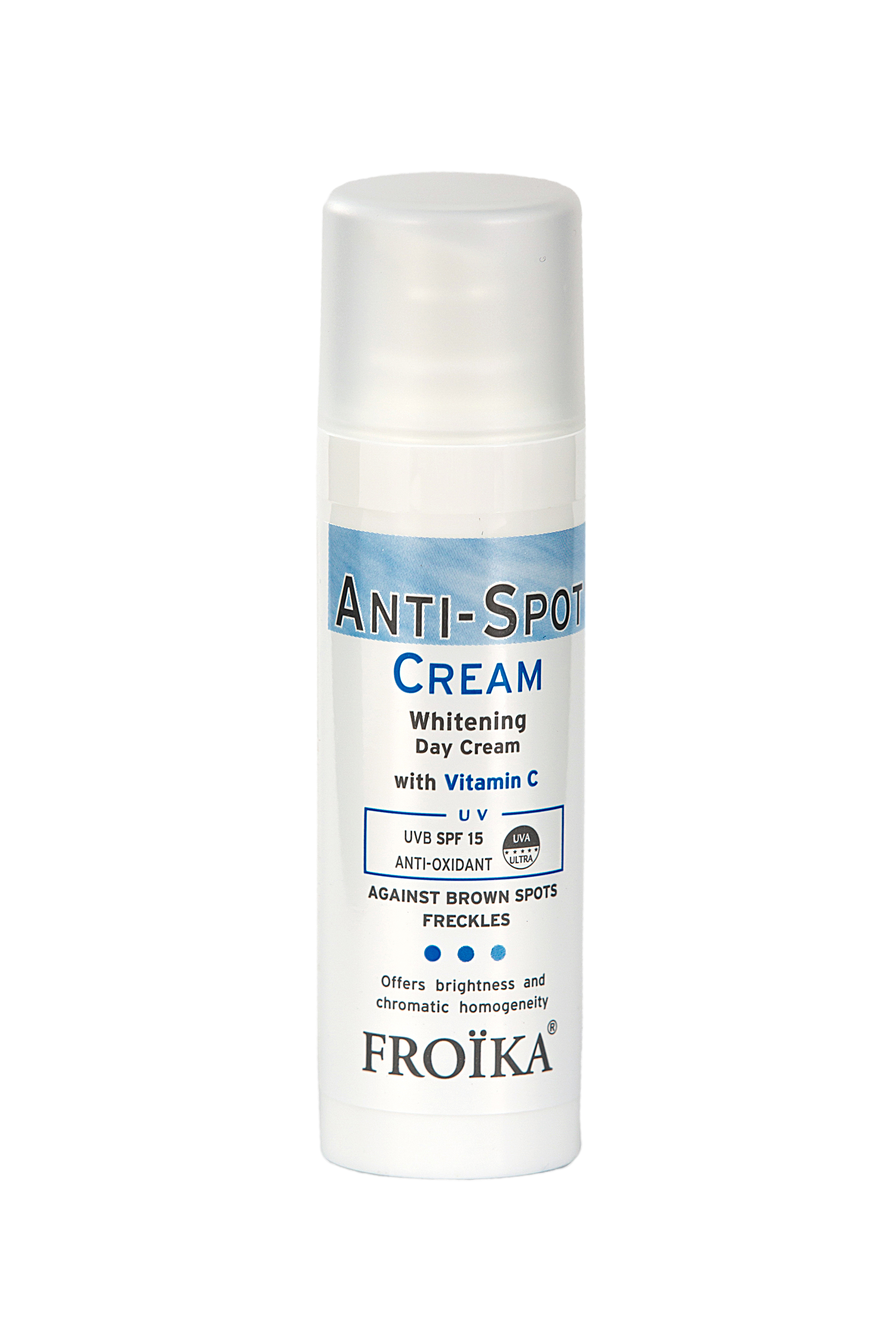 Froika Anti-Spot Face Cream Spf15 Πρόσωπο-Λευκαντική Κρέμα Vitamin-C Και Α-arbutin 30ml